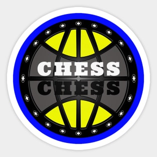 Chess Logo in Black, White and Yellow Sticker